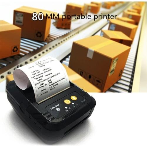 Wireless Mini 80mm Thermal Receipt Printer Wireless BT Mobile Thermal Printer for Supermarket Restaurant Retail Store Warehouse