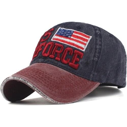 100% Washed Cotton Baseball Caps Men Us Air Force Hat Embroidery Fashion Cap Leisure Dad Hat for Women Snapback Hat