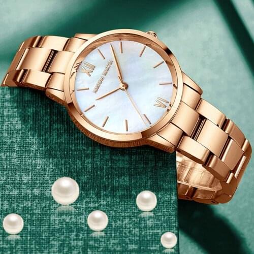 HM Rose Gold Watchwrist Fashion Green Womens Business Watches Top Luxury Waterproof Silver Quartz Watch Lady Relogio Masculino