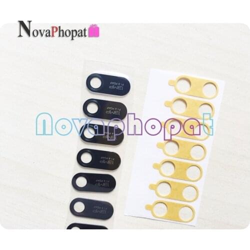 Novaphopat Black back big rear camera glass lens for Huawei Y5 Y7 Y6 Prime 2016 2018 2019 camera lens with sticker +track