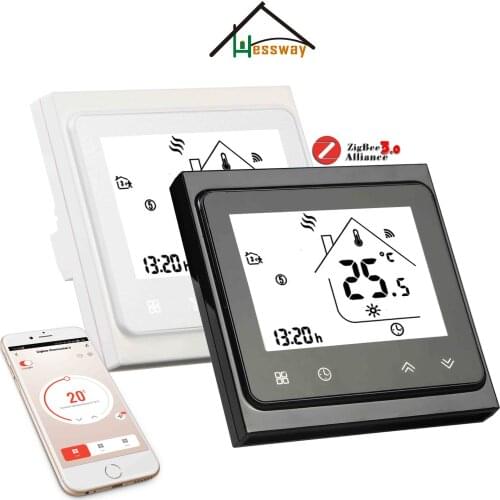 HESSWAY TUYA WIFI Zigbee Thermostat Valve Fan Control for Cool Heat 2P&4P