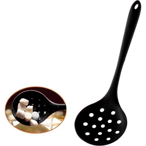 Kitchen Silicone Soup Spoon Heat Resistant Slotted Spoon Strainer Cooking Colander Dining Tableware Supplies Kitchen Utensils