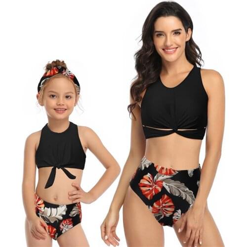 Family swimwear 2020 mother and daughter lady kid mum and me bikini bahitng swimsuit brachwear mom and girls swimming clothing