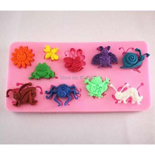 Summer Grass theme candy mold, Sugarcraft fondant gunpaste cake decoration cupcake