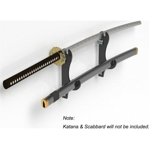 Sword Wall Mount Solid Sword Stand Samurai Sword Display Supports Katana & Scabbard Holder Samurai Sword Hanger Bracket Holder