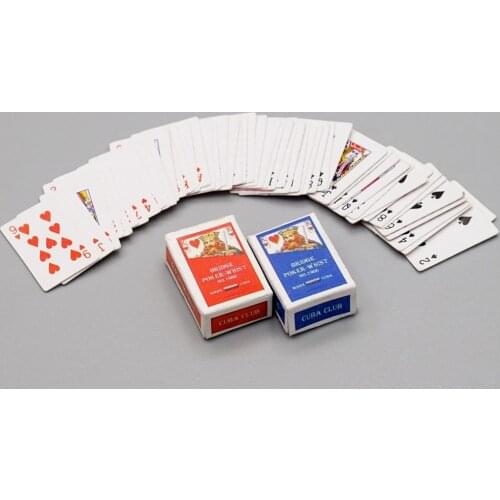 Odoria 1:12 Miniature 2 Sets Poker Cards Playing Games in 1 Pack Paper Holdem Party Dollhouse Accessories Doll House Decoration