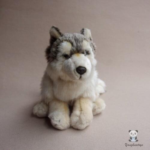 Stuffed Animal Toys Children Gifts Plush Wolf Doll Squatting Grassland Wolves Good Quality