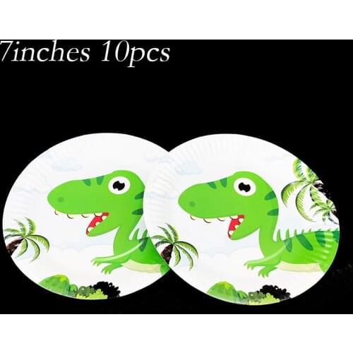 10pcs/lot 7inches disposable plates Dinosaur birthday party decorations Dinosaur disposable plates baby boss party supplies