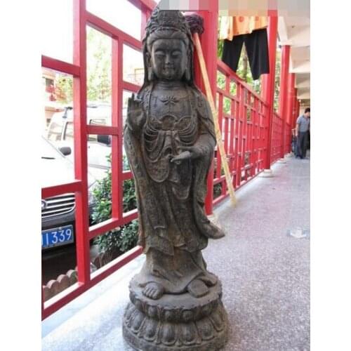 Wholesale factory 39" Chinese Buddhism classic Bronze Copper Kwan-yin Guan Yin Bodhisattva Statue 25% off