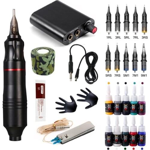 Original Tattoo Machine Kits Tattoo Rotary Pen with Power Supply Cartridges Needles Rotary Tattoo Machine maquina de tatuar