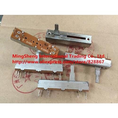 Original new 100% SV303 B100KX2 total length 6cm double potentiometer B100K handle length 20MMC (SWITCH)