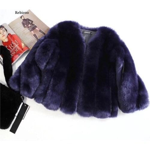 Fake Fox Fur Coat For Women PU Sheepskin Natural Whole Skin Fox Fur Jackets Woman Winter Overcoats Luxury Fur Coats