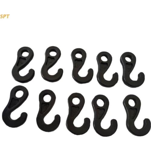 10 Pcs Plastic Shock Backpack Bungee Cord Karabiner Hook Elastic Cord Rope End Buckle Camping Tent Fasten Hanging Tool XX