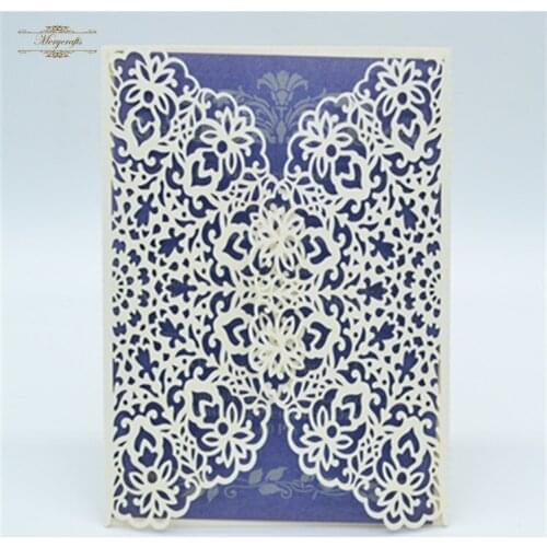 Popular elegant fancy royal cream gatefold wedding invitation
