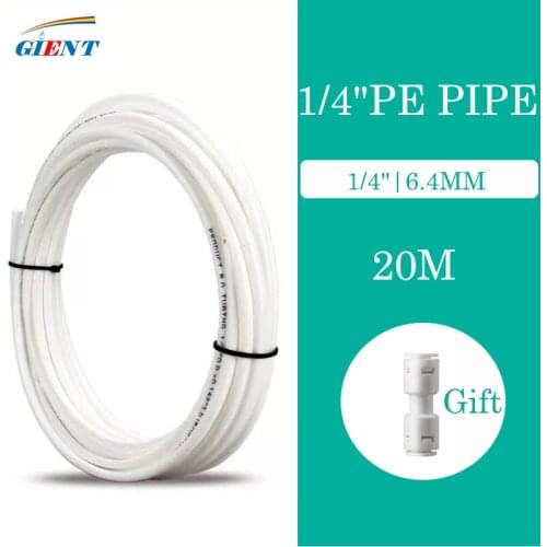 5M/10M/20M RO Water 1/4" OD PE Hose Tubing Flexible Pipe Tube For Reverse Osmosis Aquarium Filter System Misting Cooling System
