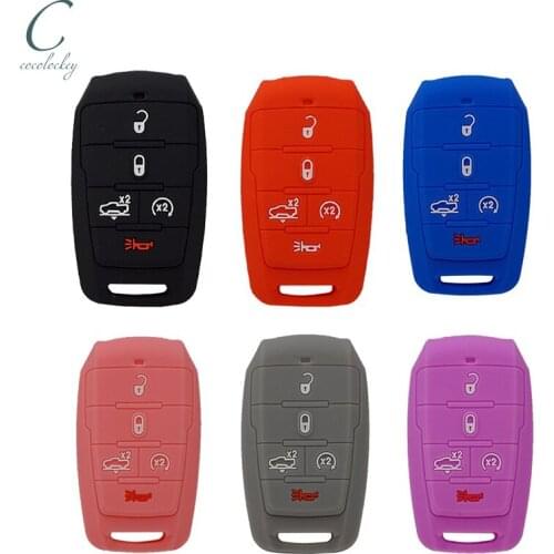Xinyuexin Silicone Car Key Cover Case for Dodge RAM 1500 Limited LongHorn 2019 2020 5 Button