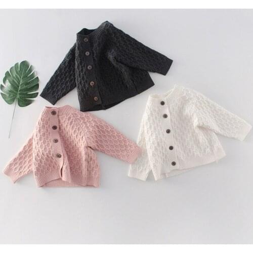 Newborn baby sweater Spring autumn cotton knitted long sleeve kids coat for girls jackets toddler cardigans infant baby tops