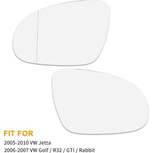 X Autohaux Mirror Glass Heated With Backing Plate Side Rear View Mirror Glass For 2005-2006 VW Golf R32 Rabbit