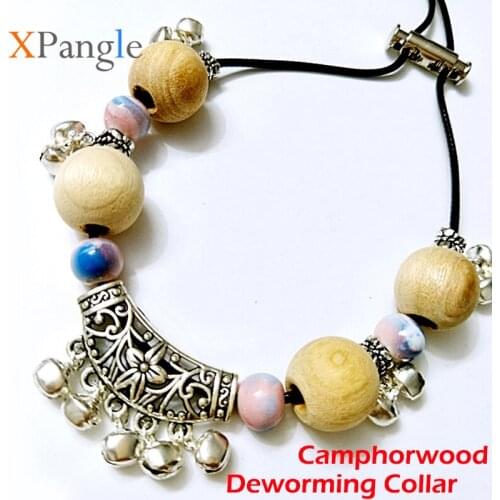 XPangle Pet Dog Collar Deworming Camphorwood Dog Collars Bohemia Bells Necklace for Chihuahua Small Dogs Cats Pet Accessories