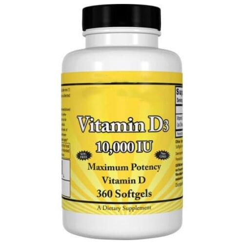 Healthy Origins Vitamin D3 D-3 10000iu 120 / 360 softgels 10,000IU,Promote calcium absorption Bone health