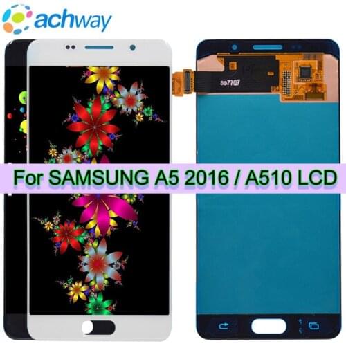 Super AMOLED For SAMSUNG GALAXY A5 2016 A510 LCD Display Touch Screen Digitizer Assembly Replacement For 5.2" SAMSUNG A510 LCD