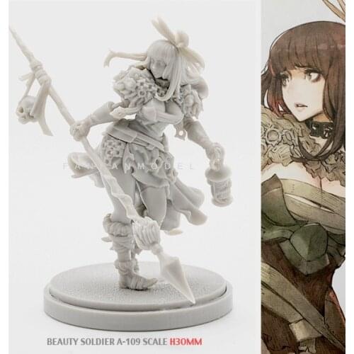 30MM Resin Kits Beauty Soldier goddess self-assembled A-109