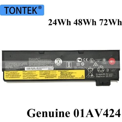 Genuine 01AV424 Laptop Battery For Lenovo T470 T570 P51S P52S T480 T580 01AV422 01AV423 01AV425 01AV427 SB10K97580 61 61+ 61