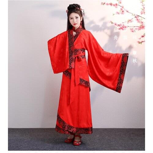 BALDAUREN 2021 New Fairy Elegant Wide-Sleeved Curvy Red Guzheng Dance Performance Costume Ancient Hanfu Skirt Photography Photo