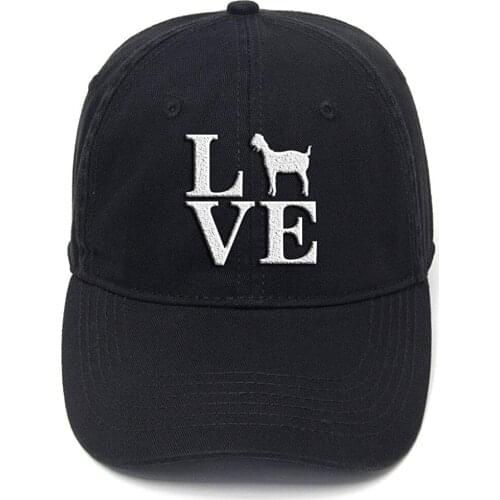 Lyprerazy Barnyard Farm Animal Love Goats Washed Cotton Adjustable Flock Printing Baseball Cap