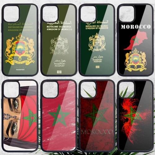 Morocco Flag Coat Of Arms pattern Phone Cases PC for iPhone 11 12 pro XS MAX 8 7 6 6S Plus X 5S SE 2020 XR Luxury brand