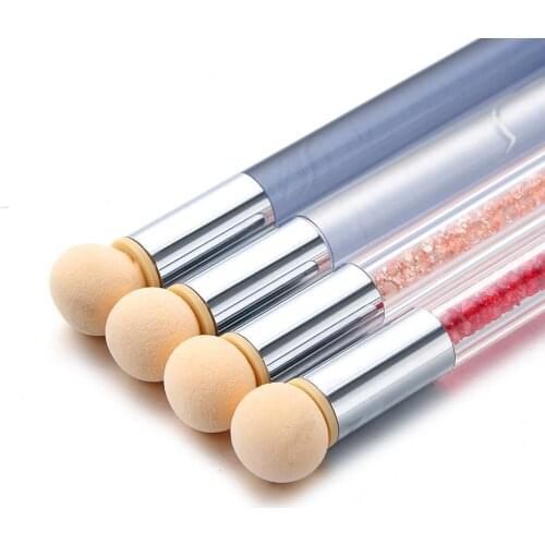 Dual-ended UV Gel Painting Nail Gradient Brush Art Sponge Puff Pen Manicure Gift