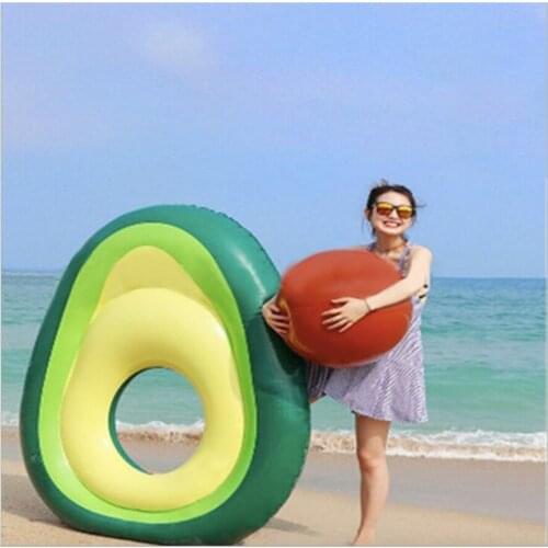 Environmentally friendly PVC inflatable adult avocado floating drainage on the recliner swimming ring floating bed