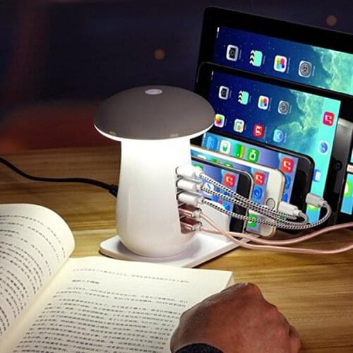 Electronic Product Creative Mushroom Lamp USB Mobile Phone Charger Stand Desktop Charging Station