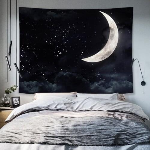 Tapestry Moon Starry Sky Nordic Ins Bedside Dormitory Shelter Wall Decor Background Cloth Hanging Decoration Murale Chambre
