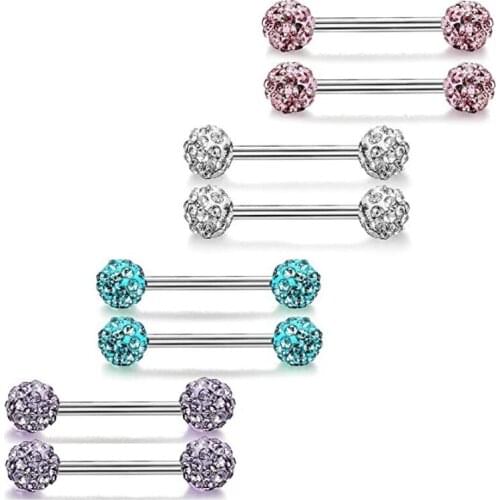 Tongue Nipple Rings 14G Nipplerings Straight Barbell Surgical Steel Viper Tongue Tip Piercing Nipple Piercing Bar Set Body