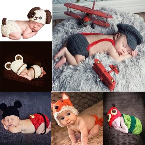 Soft Newborn Baby Photography Props Baby Hat Baby Cap Baby Girl/Boy Clothes Newborn Crochet Outfits