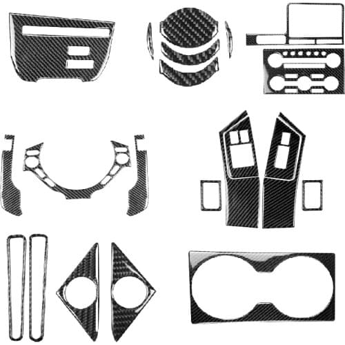 Carbon Fiber Interior Stickers For Nissan GTR R35 2008-2016 Steering Wheel Speedometer CD Panel Gear shift Cover Car Accessories