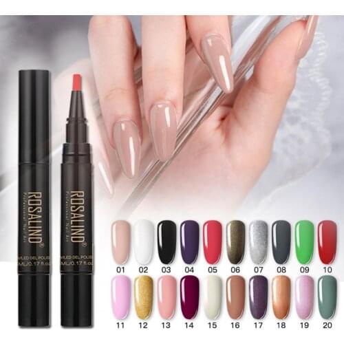 ROSALIND Neon Gel Pen Polishing Oil UV Nail Enamel Semi-Permanent Base Coating Primer Art Extension Profession Lazy Nail Pen 5ML