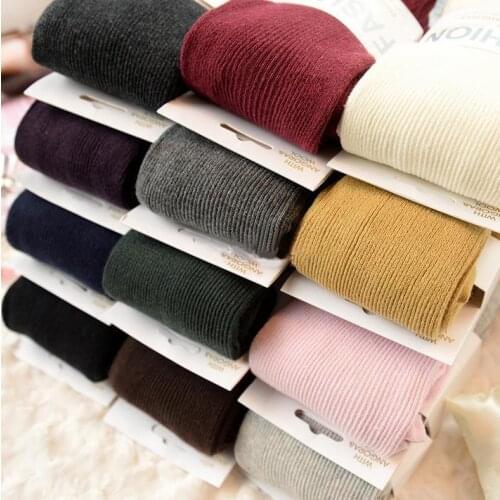 New Spring Autumn Winter Cotton Knitted Stockings Candy Color Women Warm Twist Striped Tights 2 designs