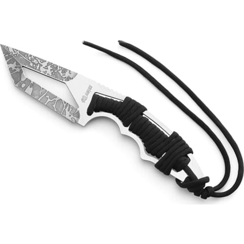 Sharp and durable straight knife, tactical knife camping barbecue cutting tool, outdoor adventure lifesaving knife