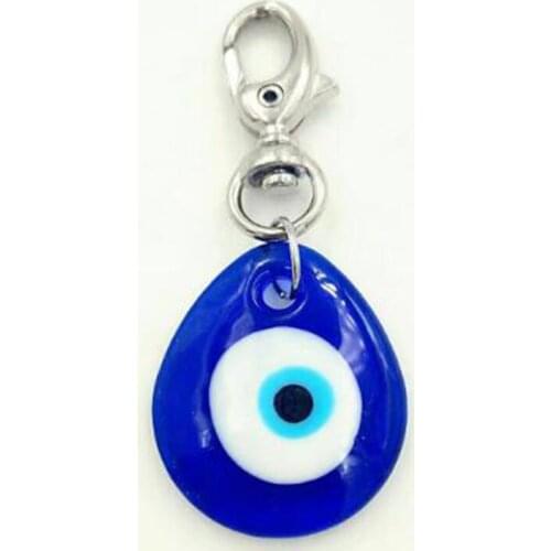 Lucky Evil Eye Turkish Greek Drop shape Blue Glass Amulet Charm Keychains Car Amulet Decoration Turkey Kabbalah