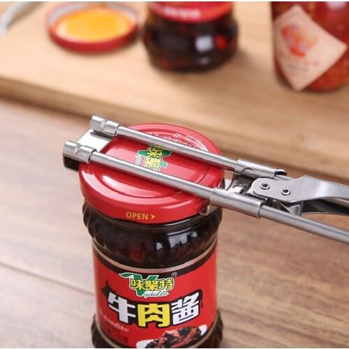 Portable Adjustable Manual Stainless Steel Bottle Opener Jar Lid Opener