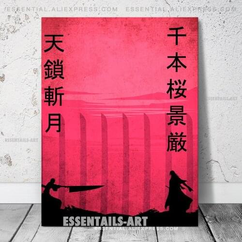 Bleach Byakuya Vs Ichigo Anime Poster Decoration Print Picture Wall Art Canvas Bedroom Study Living Room Home Decor Painting