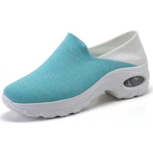 Dropshipping Women Flat Platform Shoes Breathable Mesh Casual Shoes Woman Height Increasing Ladies Flats Shoes Chunky Sneakers