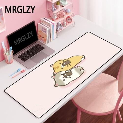 MRGLZY Pink Mouse Pad Drop Shipping Gamer DeskMat Large XXL Computer Gaming Peripheral Accessories Cartoon Cat MousePad for Csgo
