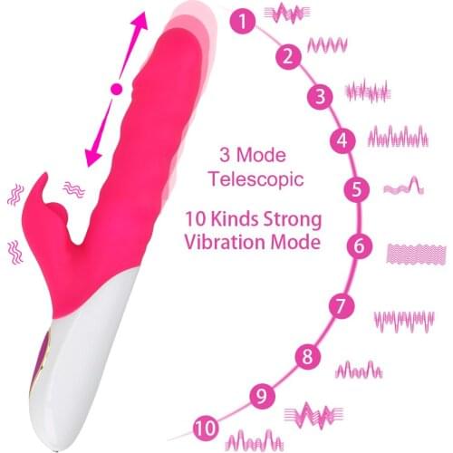 Sex Toys for woman Telescopic G spot Dildo Vibrator Adult Product Female Masturbation Female Masturbation Rabbit Vibrator