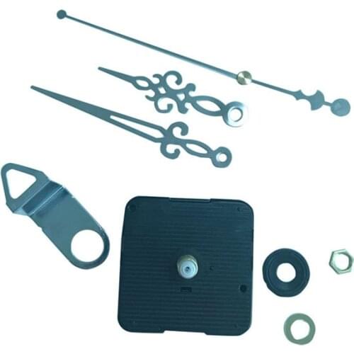 Silver pointer Silent Quartz Clock Mechanism Kit For DIY Clock Parts replacement hands wall clock Movement with hook