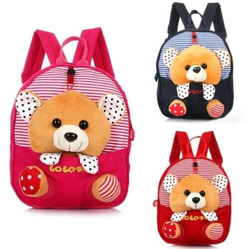 Mini School Bags Backpacks Children Mochila Infantil Cartoon Cow/Bear Doll Printing Backpack for 0-6 Year Kids Fast Shipping