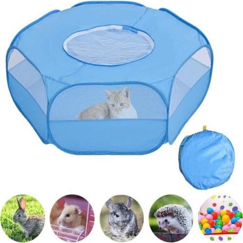Foldable Pet Fence Small Dog Pet Tent Waterproof Breathable Indoor Rabbit Puppy Cat Room Portable Animal Playpen with Cover