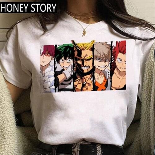 Funny Anime Boku No Hero Academia T-shirt Unisex Female My Hero Academia T Shirt Women Kawaii Cartoon Himiko Toga Graphic Tees